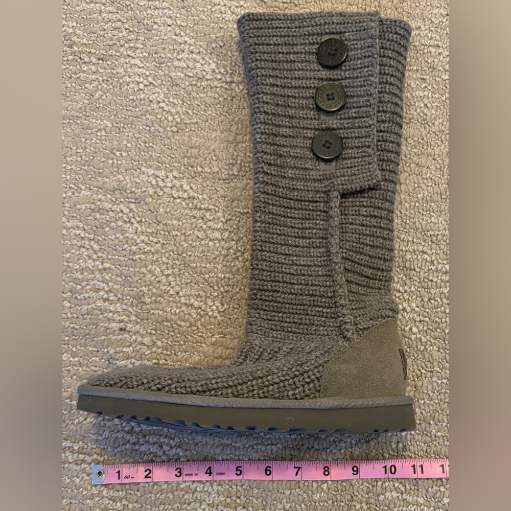 UGG Cardy Gray Knit Button Boots - Picture 5 of 7